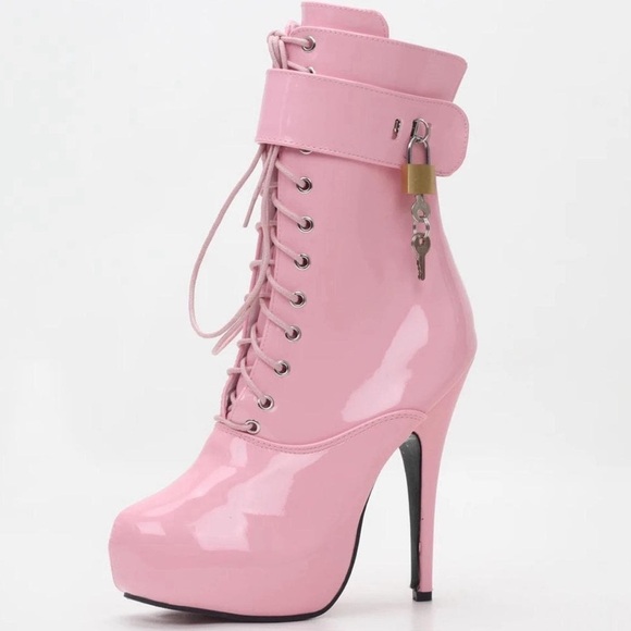 Sissy CD Lace-Up 15cm High Thin heel 4CM platform ankle short boots Plus 5-15US - Picture 3 of 4